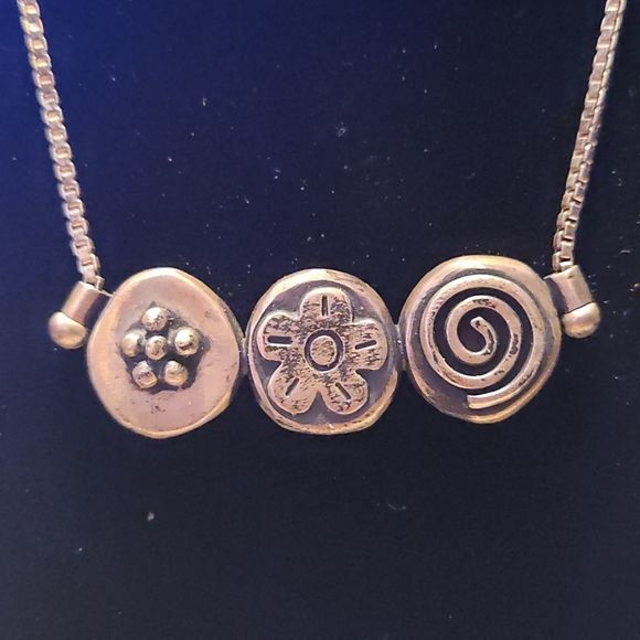 Source Unknown Jewelry - Heavy Sterling Silver Fixed chain Adjustable Necklace